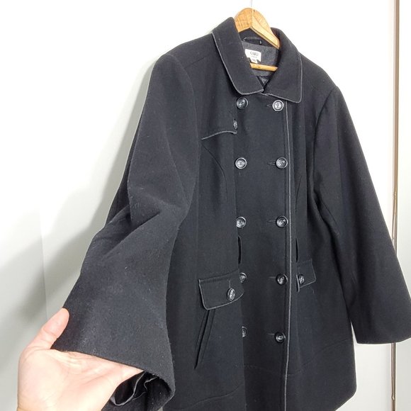 Cato Wool Blend Double Breasted Pockets Classic Peacoat Jacket Plus Size 26/28W - Picture 2 of 10
